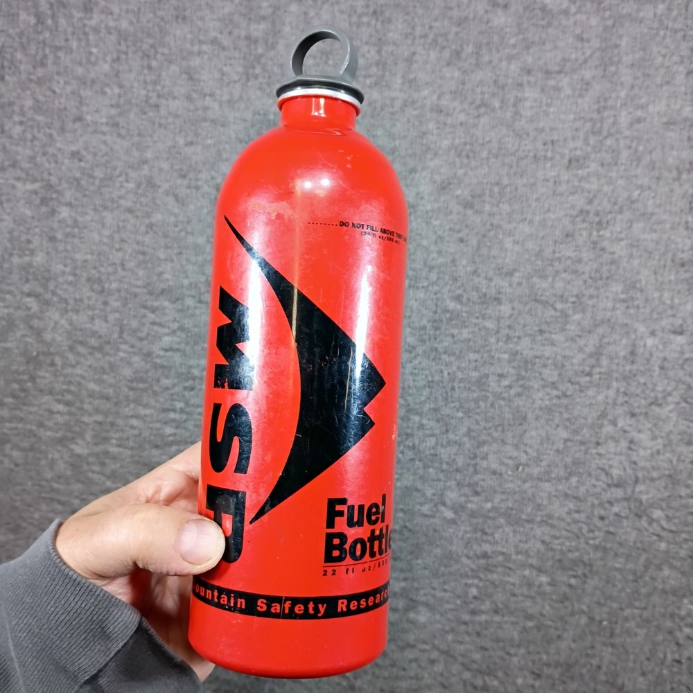 MSR Fuel Bottle 22oz Red Aluminum Camping Stove Accessory Camping Hiking